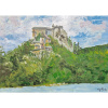 Oravský hrad - akad. mal. Varuzhan Aghamyan, originálny, ručne maľovaný obraz L (do veľkosti 95x95cm) Viac farieb