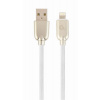 Gembird Premium rubber 8-pin charging and data cable, 2m, white CC-USB2R-AMLM-2M-W