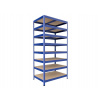 Regál do skladu Biedrax 45 x 75 x 210 cm, modrý, 8 políc MDF, nosnosť 200 kg na policu