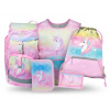 BAAGL SET 5 Airy Rainbow Unicorn: batoh, penál, sáček, zástěra, peněženka