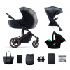 KINDERKRAFT SELECT Kočárek kombinovaný 3v1 Prime 2 Venezian Black, Premium (KSPRIM02BLK300I)