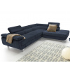 Rohová sedací souprava Lotos, tmavomodrá látka, pravý roh