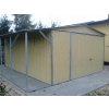 Plechová garáž EASY-LINE 4×5 m + 1 m prístrešok – RAL 1002