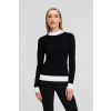 SVETER KARL LAGERFELD LOGO TURTLE NECK BLACK/WHITE