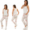 Fashionweek Tepláky v kvety BAGGY FLORAL Boyfriend MF443 Farba: Béžový, Veľkosť: S/M