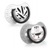 LOVI Silikónový cumlík dynamický Salt&Pepper 6-18m 2 ks 22-879