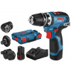 BOSCH GSR 12V-35 FC 2x3.0Ah, 4 adapte, L-Boxx Akumulátorový vŕtací skrutkovač 06019H3000