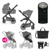 PETITE&MARS Kočík kombinovaný ICON 2v1 Dove Grey XXL AIR