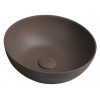 SAPHO FORMIGO Ø39cm umývadlo na dosku okrúhle, bez prepadu, betón, tmavo hnedá, FG315