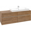 VILLEROY & BOCH Collaro závesná skrinka pod umývadlo na dosku (umývadlo vpravo), 4 zásuvky, s LED osvetlením, 1600 x 500 x 548 mm, Oak Kansas, C030B0RH