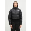 Páperová bunda The North Face NUPTSE SHORT JACKET dámska, čierna farba, zimná, NF0A5GGEKX71