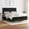 vidaXL Posteľný rám boxspring s matracom čierny 160x200 cm látka - Čierna - 56807-11815
