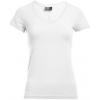 Promodoro | 3086, Dámske tričko Slim Fit s výstrihom do V, biela, M