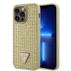 Zadný kryt Guess Rhinestones Triangle Metal Logo pre iPhone 15 Pro Max Gold