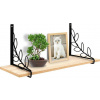 Home Styling Collection Závesná kovová nástenná polica, čierna, 38x13x16 cm
