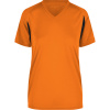 James & Nicholson Tričko JN 316, běžecké, krátký rukáv, dámské COT02031693701-orange/blac S Oranžová/černá