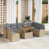 Sada zahradních pohovek s polštářem 10 pcs béžová a světle šedá Beige 3349629