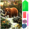 Diamantový obrázek - Medvěd a ryba 30x40cm