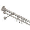 Garniža komplet 160cm 25mm II striebro matná,koncovky Luxor