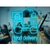 Fotověci Neonový Nápis Neon LED Potraviny Pekařství Restaurace (Vyrábíme i na Míru) Varianta: Food delivery Dovážka 62x75cm