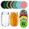 8 x POHÁRE 900 ml NA ZAVÁRANIE MEDU + UZÁVERY 82 mm