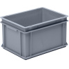 Euro stohovacia prepravka z polypropylénu (PP) ,nosnosť 20 kg, striebrošedá