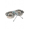 Miska nerez stojan + 2 misky pes STEEL 1,3l Zolux