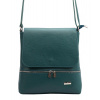 Kožená dámska crossbody kabelka petrolejová modro-zelená
