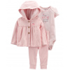 CARTER'S Set 3dielny mikina, tepláky, body kr. rukáv Pink Butterfly dievča LBB NB/ veľ. 56