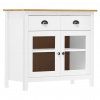 vidaXL Komoda Hill, biela 90x40x80 cm, borovicový masív - Biela - 172256-106536