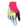 Rukavice TECHSTAR, ALPINESTARS (světle modrá/červená/žlutá fluo/černá, vel. M)
