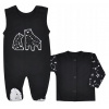 Detský komplet - Detská súprava Koala 80 Black 2 PCS. (Koala Set Universe Śpioch a Kaftan Black R.80)