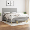 vidaXL Boxspring posteľ s matracom bledosivá 180x200 cm látka - Sivá - 56808-11820