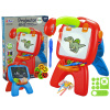 LEAN TOYS Obojstranná tabuľa na kriedu s fixkami, stojaca, projektor, obrázky, červená