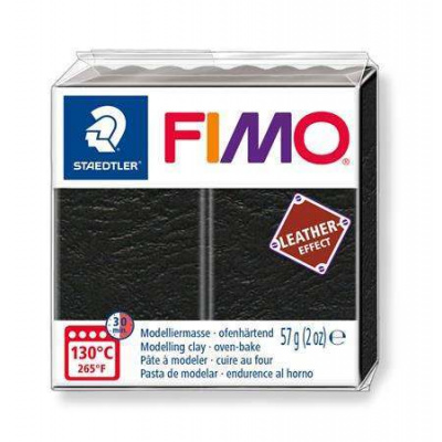 FIMO Clay, 57 g, horľavá, FIMO ”Leather Effect”, čierna Fimo