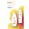 Dove Relax Dove Fruity Fresh Antiperspirant osviežujúci dezodorant v spreji 150 ml + Dove Fruity Nourish sprchový gél 250 ml