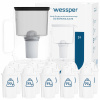 Sklenená filtračná kanvica Wessper D2 BOROSILICATE 3l čierna + 11x filter