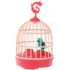 Vtáčik spievajúci na batérie so svetlom a zvukom v klietke 12 cm Barva: Růžová