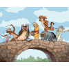 ZUTY Maľovanie podľa čísel - MACKO PU A JEHO PRIATELIA NA MOSTE Rámovanie: bez rámu a bez vypnutia plátna, Rozmer: 80x100 cm