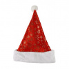 Vianočná čiapka so zlatými vločkami 40 cm