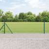 zahrada-XL Hexagon plot Zelený 0.4x25 m Oceľ, vidaXL Stĺpiky plotu s podstavcami 13 ks Ø32mm 50cm Pozinkovaná oceľ 3353500