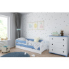 BabyBeds Detská posteľ s úložným priestorom CLASSIC Farebné prevedenie: Modrá, Velikost postele: 160x80 cm, Úložný priestor k posteli: Áno, s úložným priestorom