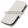 Kožený obal Samsung Galaxy S III Mini – Luxury Wallet – biela