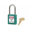 Bezpečnostný visiaci zámok - systém rôznych uzáverov - svetlo modrý