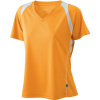 James & Nicholson Tričko JN 396, běžecké, krátký rukáv, dámské COT02039687102-orange/whit M Oranžová/bílá