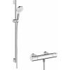Hansgrohe Crometta - Vario sprchová súprava na stenu s termostatom Ecostat 1001 CL a sprchovou tyčou 90 cm, biela/chróm 27813400