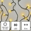 LED reťaz EMOS 80LED cherry reťaz - guličky, 8 m, vonkajšia aj vnútorná, teplá biela, programy, časovač (D5AW22)