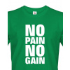 Pánské tričko - No pain no gain, Barva Zelená, Velikost XL Bezvatriko.cz 103015