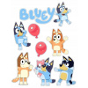OPŁATEK NA TORT Cukrový výtlačok Bluey Blu Psík Bingo Rozprávka + MENO ZADARMO 1