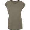 Build Your Brand Dámske tričko s pČervenáĺženými ramenami BY021 Zelená Olive L